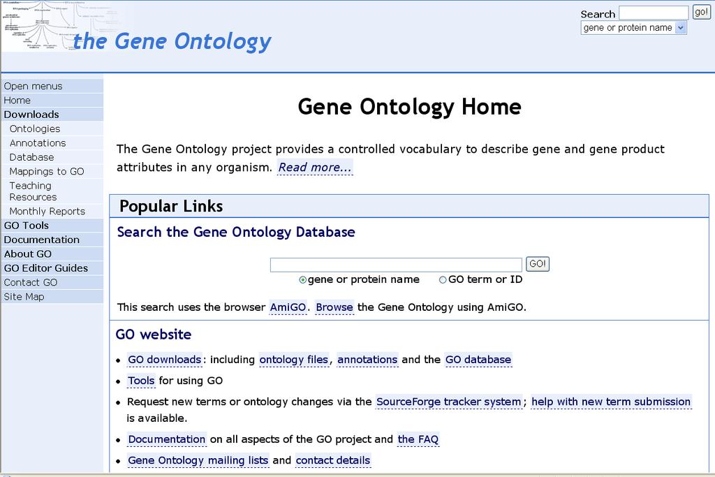 GO : Gene Ontology http://www.