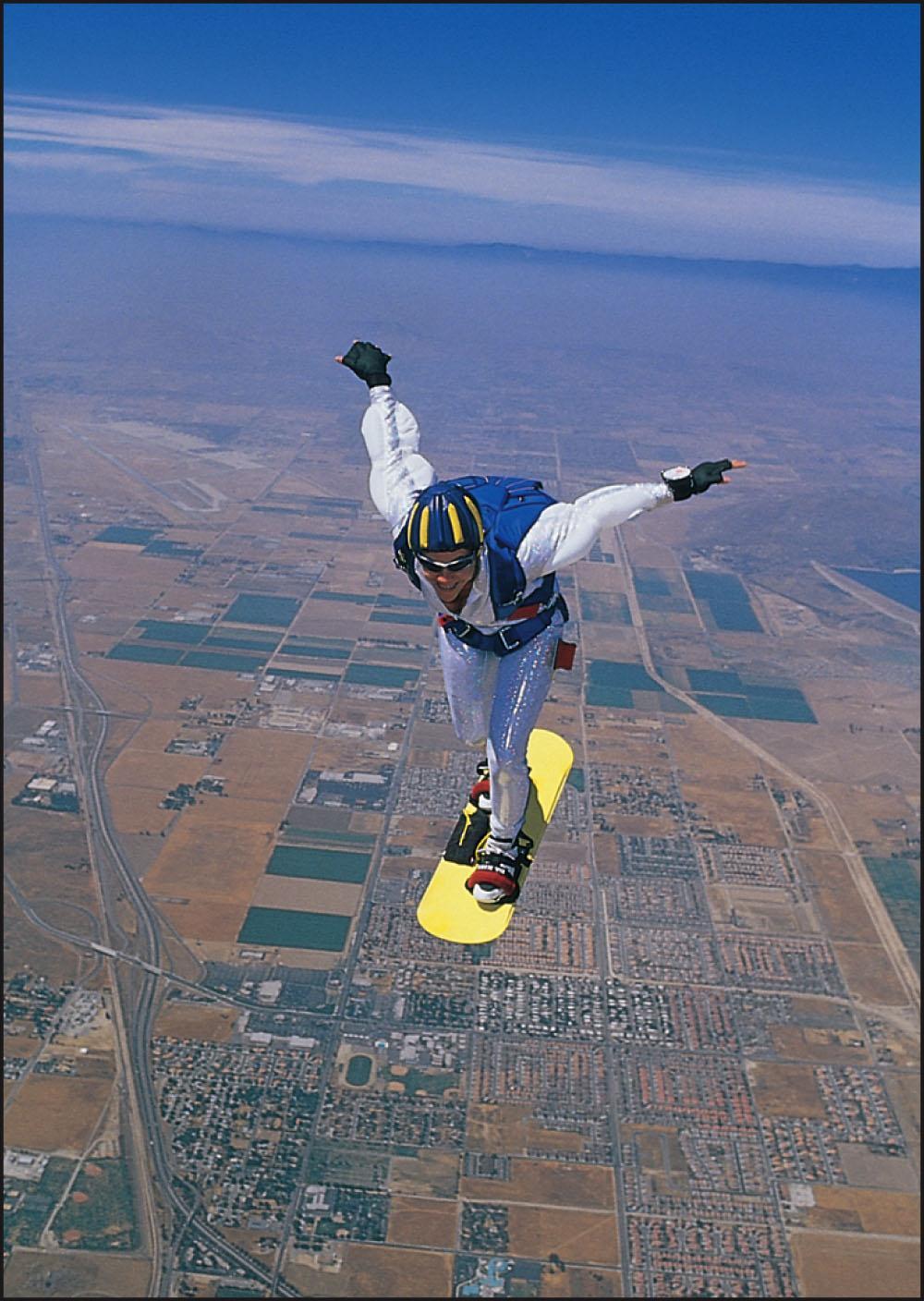 Example: Skysurfer Step from plane Initial velocity is 0 Gravity causes downward acceleration Downward speed increases, but so