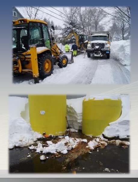 On going estimated in the millions Notable Town of Marshfield 2015 Snow Statistics 87 ½ in 4 weeks (7, 28,15,17, 18 ¾ ) 2014 2015 TOTAL Snowfall 105 INCHES Water
