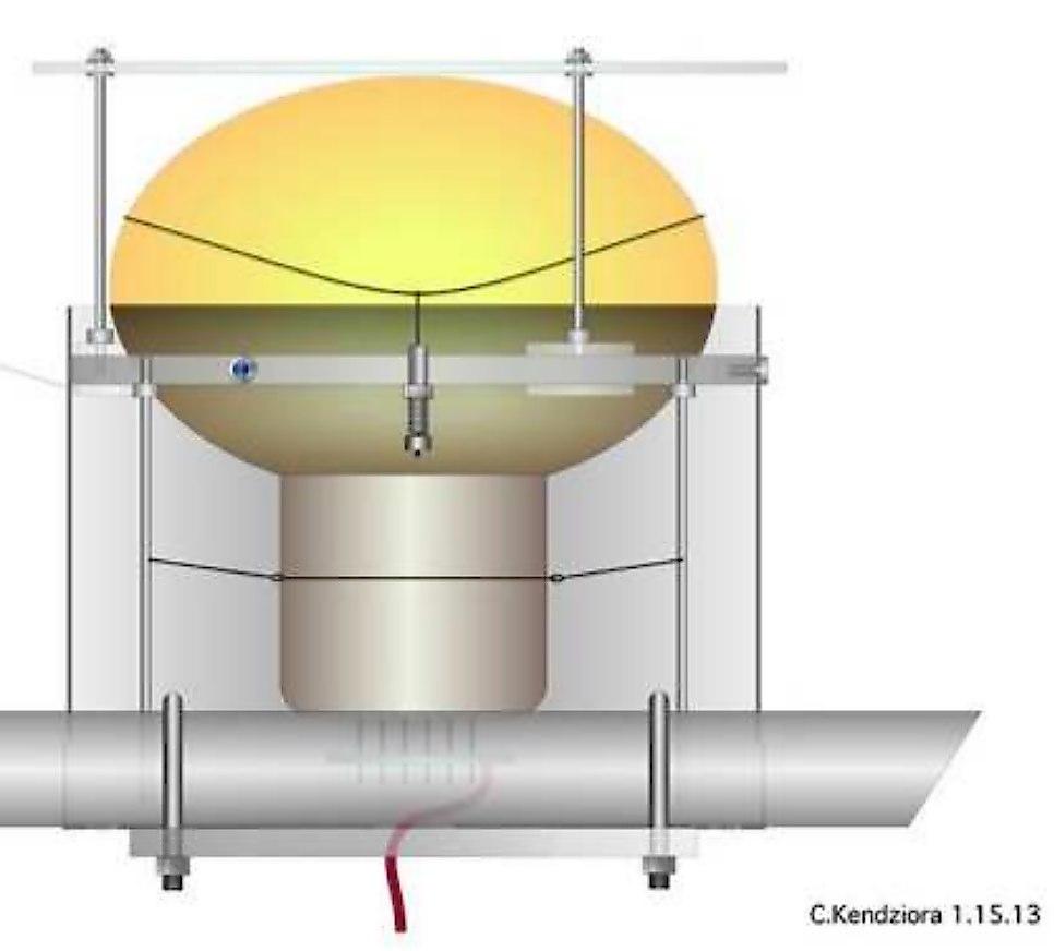 The cathode plane is on the right (beam-left). The wire planes and PMT array are on the left (beam-right).
