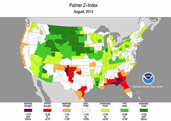 3, drought conditions were ameliorated over parts of the southwest and California and severe to extreme drought had developed in portions of the southeast.