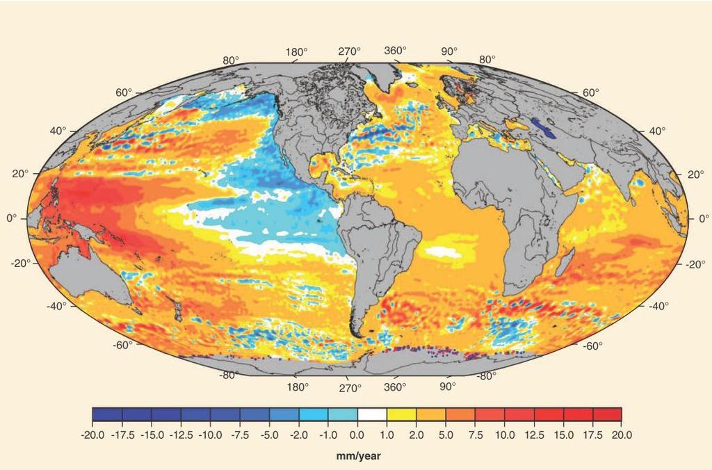 Part 2: Spatial variations of sea level Satellite observation over last 17 years Local