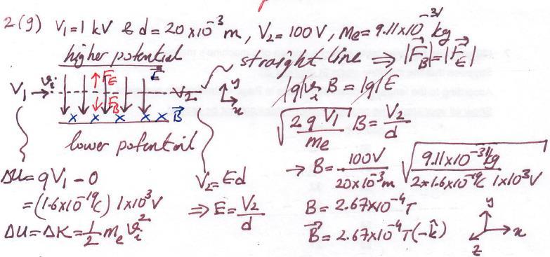 28. Solved Problems 2. In Figure, an electron accelerated from rest through potential difference V 1 = 1.00 kv enters the gap between two parallel plates having separation d = 20.