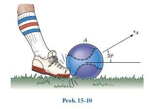 Problem 5- A man kicks he -g ball such ha i leaes he ground a an angle of 3⁰ wih he horizonal and srikes he