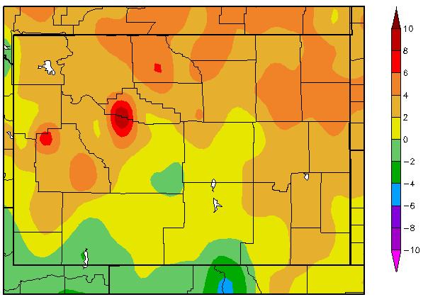 January was a bit wetter except in the northern part of the region. For example, Worland only received 0.03 inches of precipitation and had its 6th driest January on record.