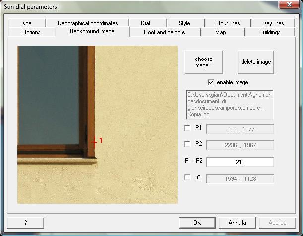 When selecting a point in the wall picture, zoom can be used. Zoom in : use the mouse wheel or drag upward on the picture keeping the right mouse button pressed.