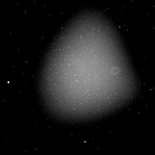 The tests have occurred on July, 21 st observing a field centred on the planetary nebula M57 (α=18 h 53 m 55 s, δ=33 01 45,J2000). The raw image in Fig.