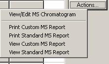 Actions: If a report was generated with the Report button, click Actions to show the