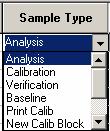 3. The SampleList window opens. SampleList Dialog Box Sample Name: Type the sample name. The final name of the file is set using the Data Files button.