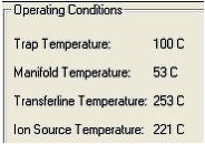 Control and Status displays: Conditions: Identifies if Analysis or Bakeout temperatures are active. State: Displays if the system is Ready or Equilibrating.