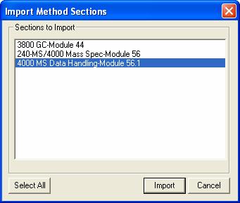 Instrument Modules Click the branches of the directory tree to display other instrument modules that are in the method.