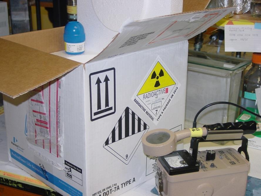 Radioactive Material Package Surveys Within three hours of the receipt of a radioactive material package in the lab, a radioactive material user must conduct a contamination survey of the package