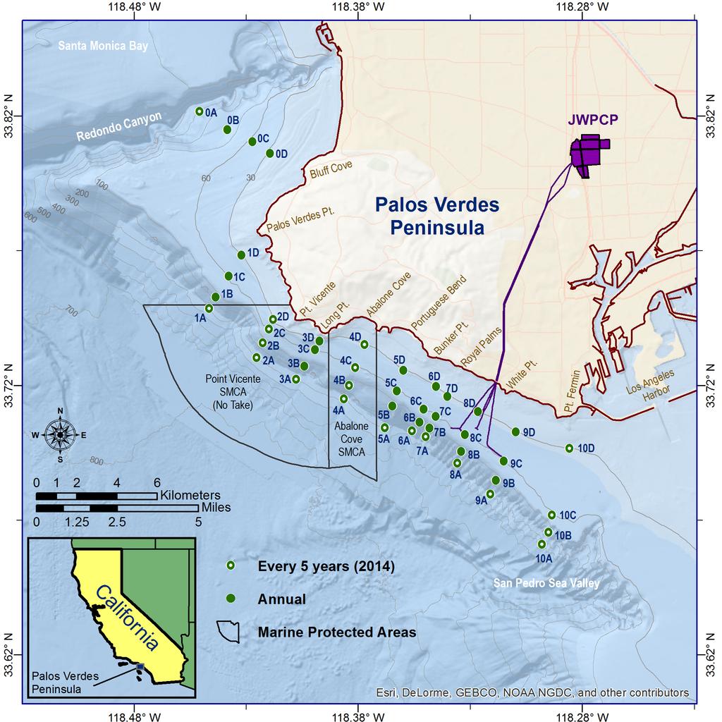 Figure 4.1 Benthic Sediment Monitoring Stations Map of the sampling sites for physical and chemical analysis of surficial (top two centimeters) sediments.
