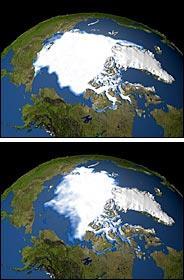 Changing sea ice extent derived from satellite images,