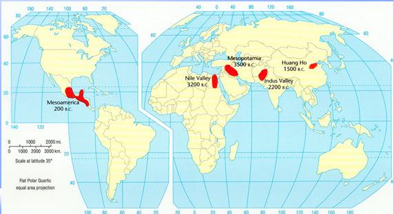 II. Origin and Diffusion of Cities A. ORIGINS 1. Urban Hearth Areas Mesopotamia (Iraq) Nile River Valley Indus River Valley (Pakistan) Yellow River Valley (China) Mesoamerica II.