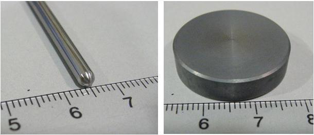 3.2 Pin & Disk Figure 3-2: Pin and Disk (All dimensions are in mm). The pin used for the tribometer setup is a hemispherical pin similarly to the Brinell hardness test.