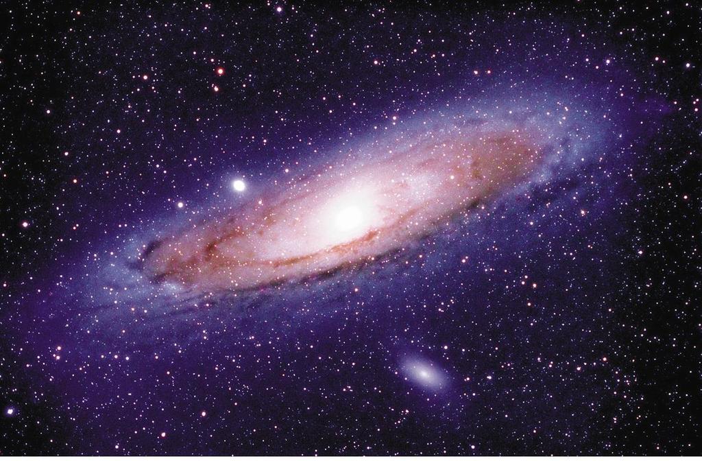 Galaxy A great island of stars in space, all held 3 galaxies Large spiral Andromeda And 2 dwarfs elliptical together by gravity and