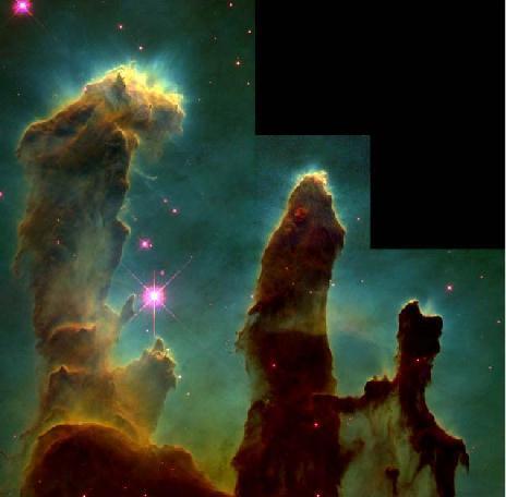 Deep Sky (Hubble): Newborn stars and their Solar Systems are forming in theeagle Nebula.