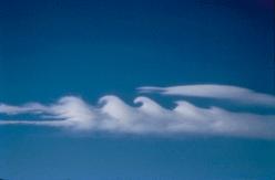 Billow Clouds (or Kelvin-Helmholz clouds) Clouds appear as breaking waves