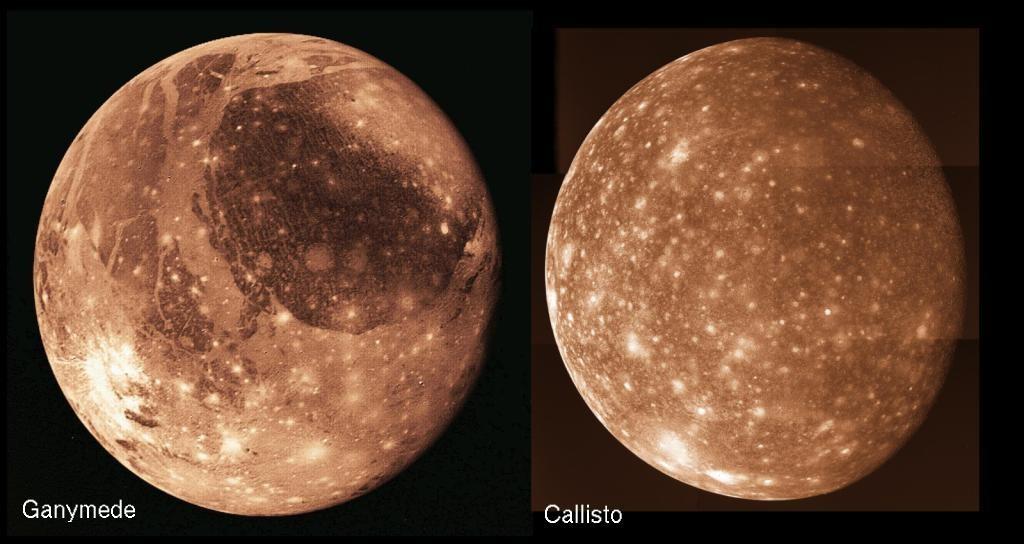 16 Callisto The outermost Galilean moon, Callisto, is a stark contrast to Ganymede.