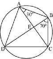 In the given figure, A, B, C and D are four points on a circle. AC and BD intersect at a point E such that BEC = 130 and ECD = 0. Find BAC.