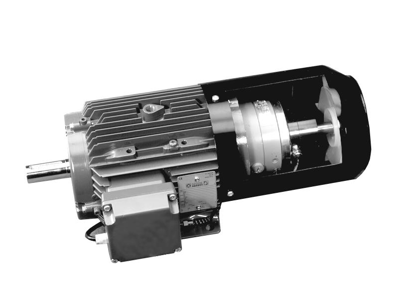 .1.. AC Motors with Brakes The brake units are a single disc type mounted on the nondrive endshield of the motor and can be either DC or AC types.