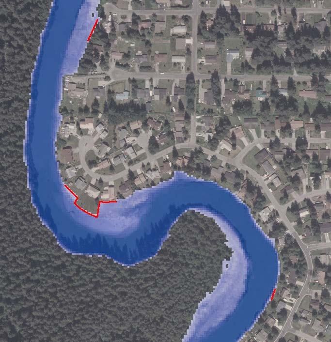 Figure 6. Example of modeled flood inundation extents from the 2014 flood event compared to oblique aerial photographs taken during the peak flow.