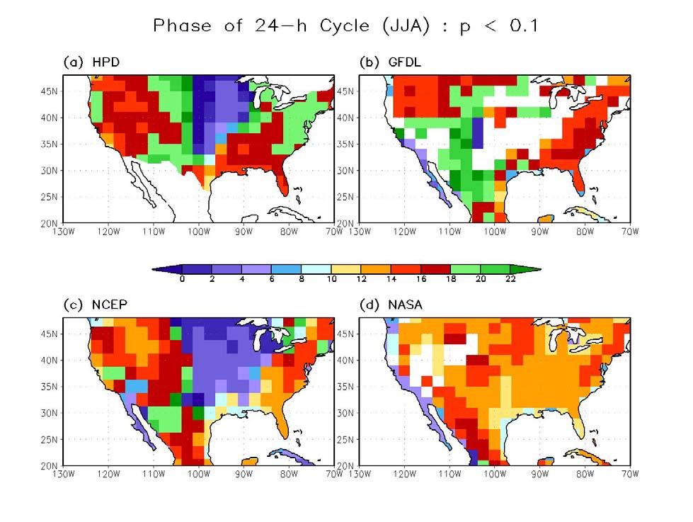 Diurnal cycle Phase (local time) of Maximum Precipitation (24-hour cycle) From Warm Season Diurnal