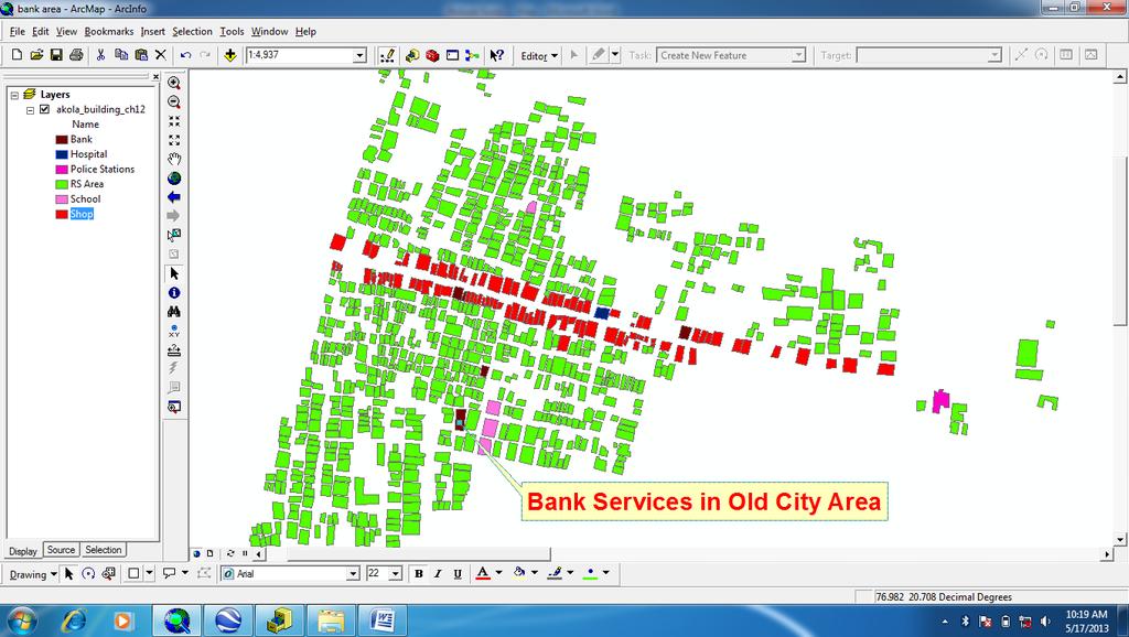 International Journal of Advancements in Research & Technology, Volume 2, Issue 7, July-2013 45 Bank Services Location map In the above study map of urban planning in Akola city is shown.