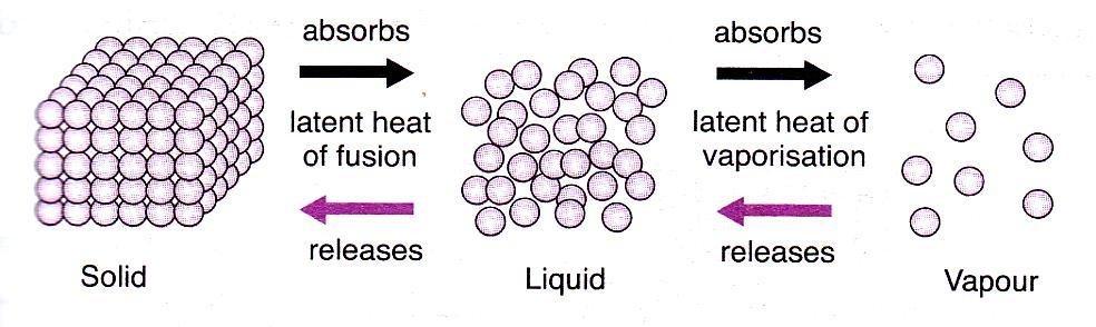 Latent Heat of fusion is heat absorbed when solid changes into liquid or heat released when liquid changes into solid at constant temperature. 3.