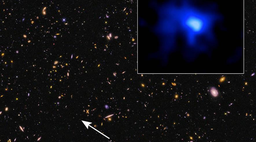Astronomers discover an active, bright galaxy "in its infancy" By Los Angeles Times, adapted by Newsela staff on 05.18.