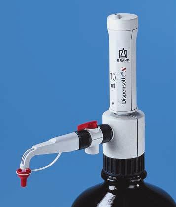 A telescoping filling tube adjusts to different bottle sizes. The instrument is easy to disassemble for cleaning. Valves are replaceable for simple, economical service.