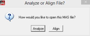 This time choose analyze as it s an aligned file This window changed, meaning the data is
