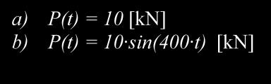 Primjer 5. Potrebno je odrediti zakon oscilacija u sredini raspona betonske grede koje će nastati uslijed djelovanja sile P(t) za različite vrijednosti uzdužne sile N.