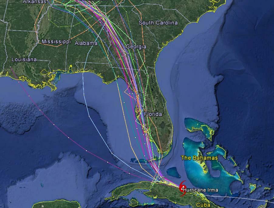 Current Spaghetti Model Output Data Source: NHC Additional Information and Update Schedule Wind intensity forecasts and forecast track information can be found via the National Hurricane Center at