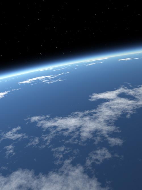 (2) Earth s atmosphere is a thin blanket that warms the Earth. 99% of the air is within 30 km of the earth s surface 0.