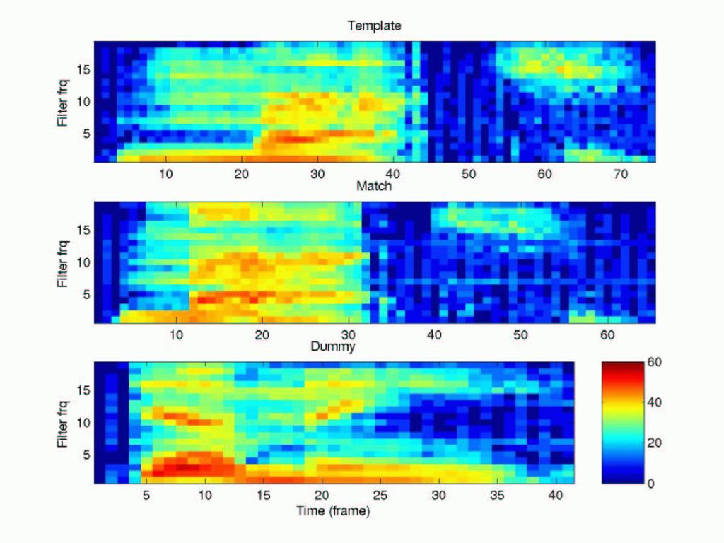 Sequences of speech features Time-frequency representation of speech as