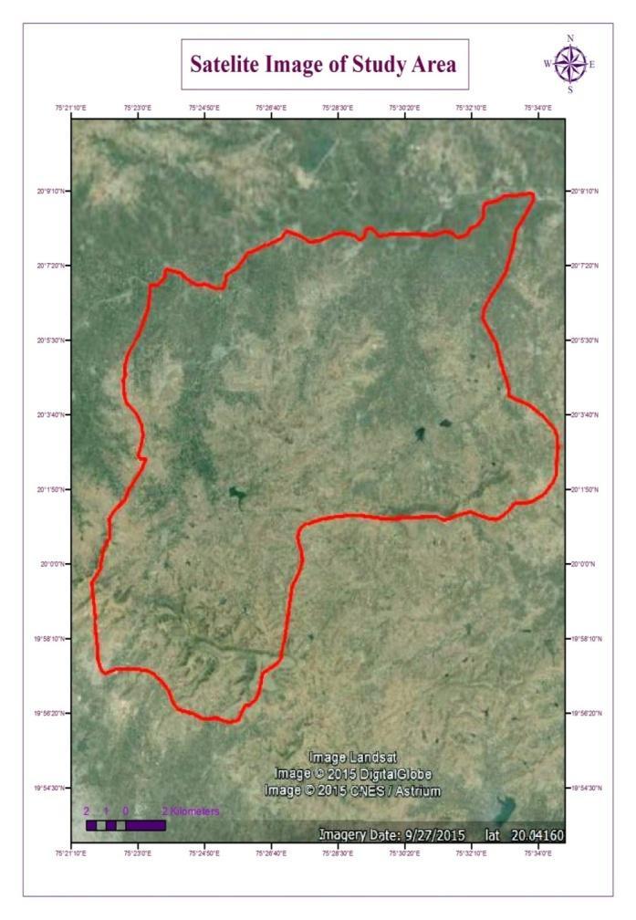 Figure 1b: Satellite Imagery (Courtesy of G.S.D.A.) 2. Materials and Methods 2.1. Geology The whole area is covered by Deccan trap lava flows of upper cretaceous to lower Eocene age (Figure 2).