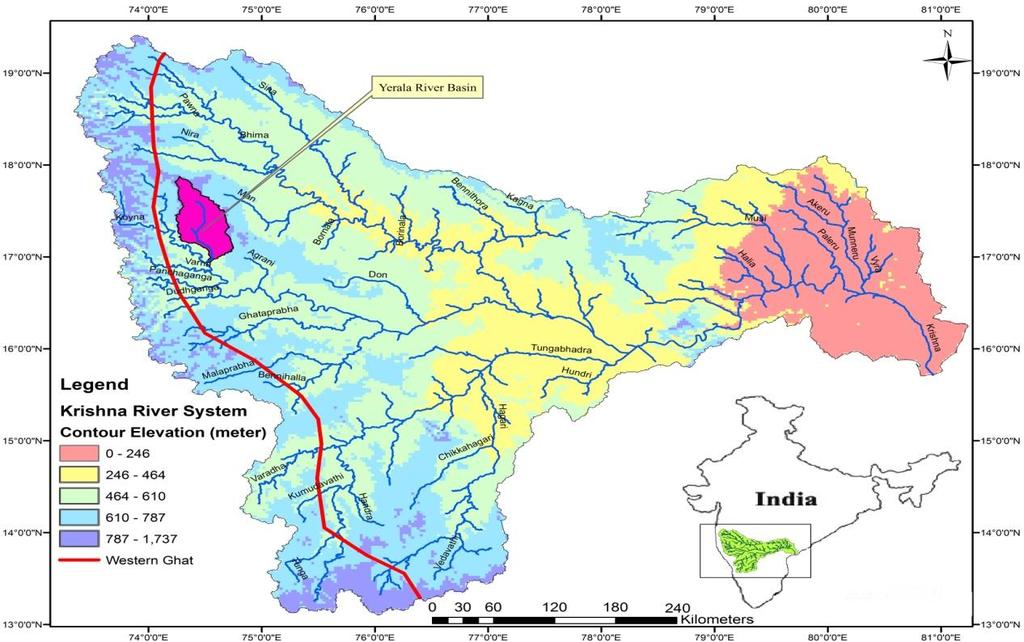 Krishna basin is located at 73 0 E to 78 0 E and 15 0 N to 19 0 N of Maharashtra covering total area about 90,000 sq km.