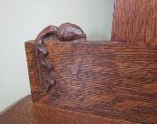Handcarved oak-leaf drawer pulls, acorn & leaf in-the-round
