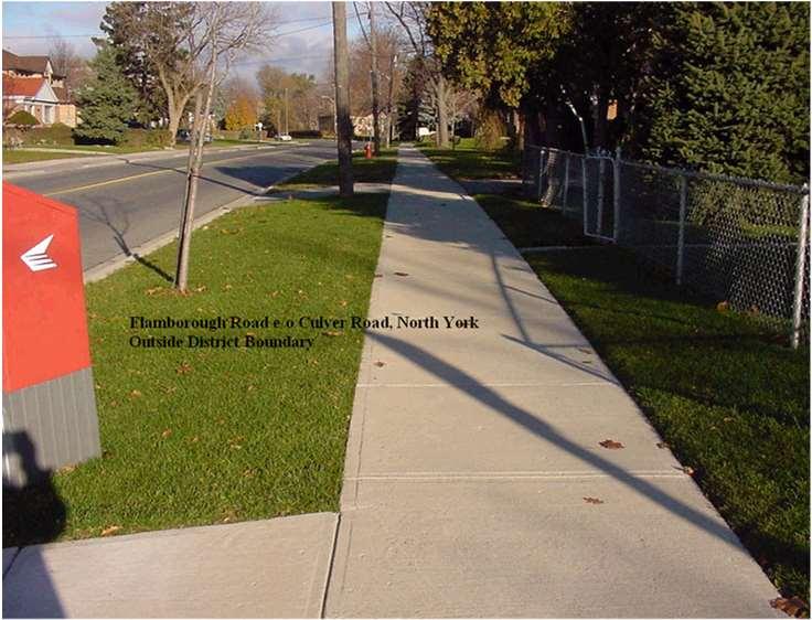 Typical Suburban Sidewalk Note: wide boulevard & no obstructions MMS & Sidewalks