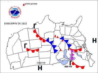 Cold, Warm, and Stationary Fronts Cold fronts are represented on a map using a line with blue triangles.