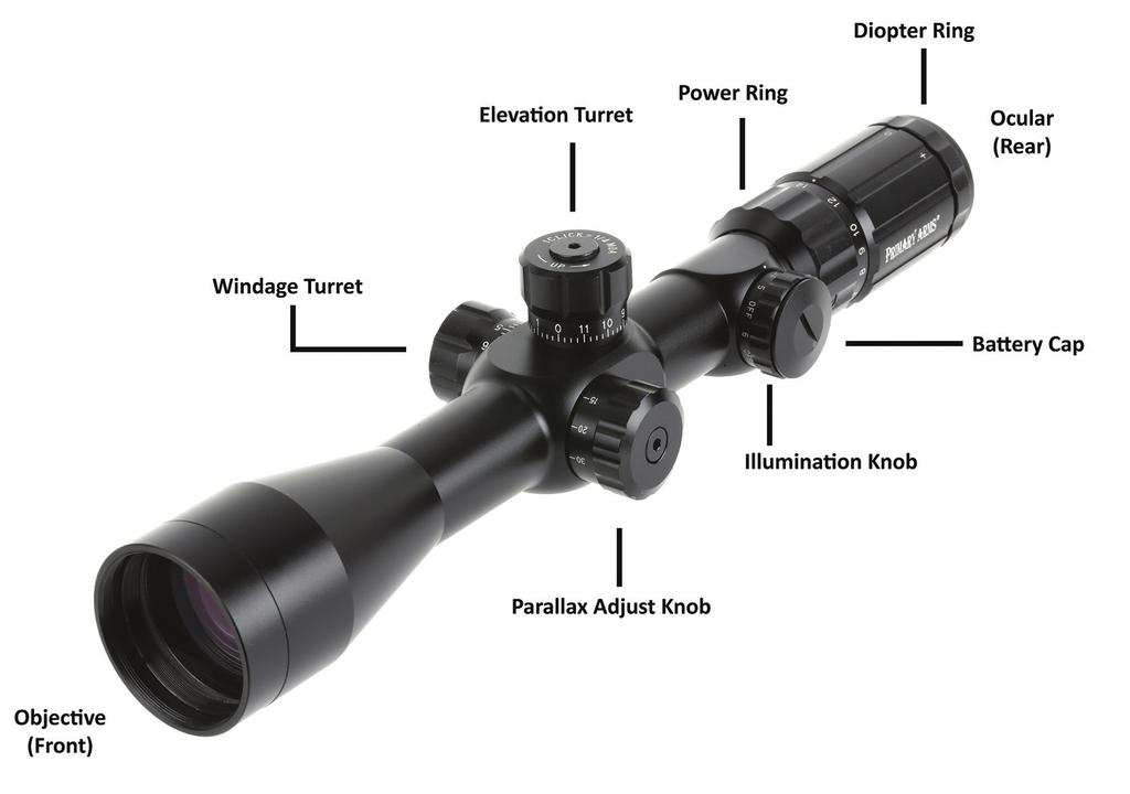 INTRODUCING THE 4-14X44 FFP ARC-2 MOA The 4-14x44 Front Focal Plane scope is a proven tough rifle optic featuring clear glass, side focus parallax adjustment, red partial reticle illumination, and