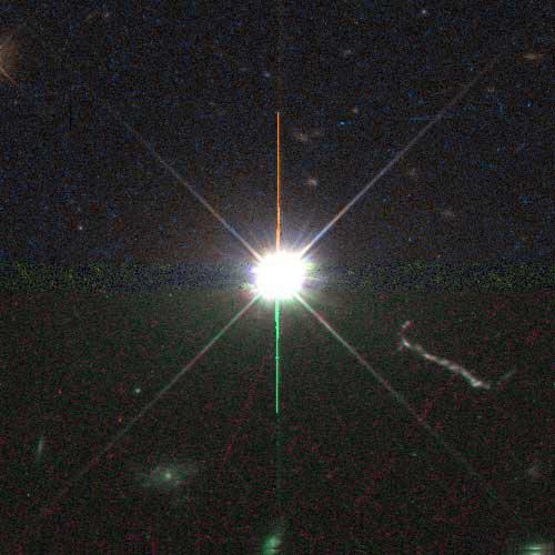 The Quasar 3C 273 Normal galaxies at the same distance as the quasar In 1963, 3C 273, the first quasar, was discovered.