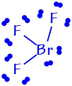4 Question Two Two molecules of BrF3 react to form ions as shown by the following equation. 2BrF 3 BrF + 2 + BrF 4 (a) Complete the following table.