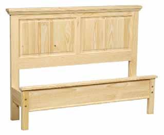 PINE PANEL BED WITH WOOD SIDE RAILS 648 BLANKET CHEST 23 H