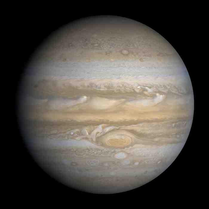 Jupiter! Jupiter is the fifth planet from the Sun! its average distance from the Sun is 5.2 AU! It takes about 12 years to orbit the Sun! Jupiter rotates once every 10 hours!