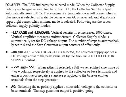 Collector Supply Sweep Taken from Tektronix User Manual 370B Programmable