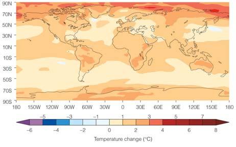 Climate Change - Possible Consequences of Global Warming Temperature: Globally averaged surface temperature is projected to increase by 1.4 to 5.8 ºC over the period 1990-2100.