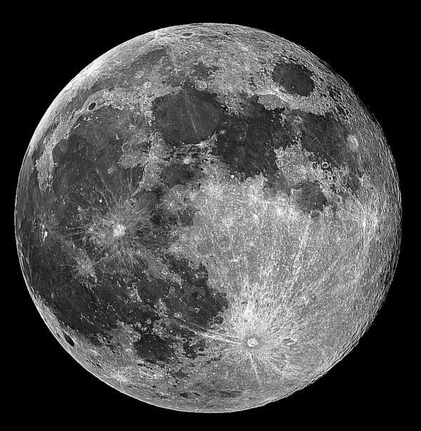 We call these areas maria, or "seas," because early scientists thought the dark areas on the Moon